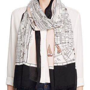 KATE SPADE NEW YORK Manhattan City Map Oblong Scarf Pink